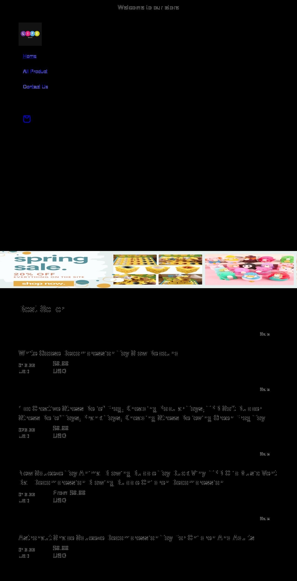 life-geek.com shopify website screenshot