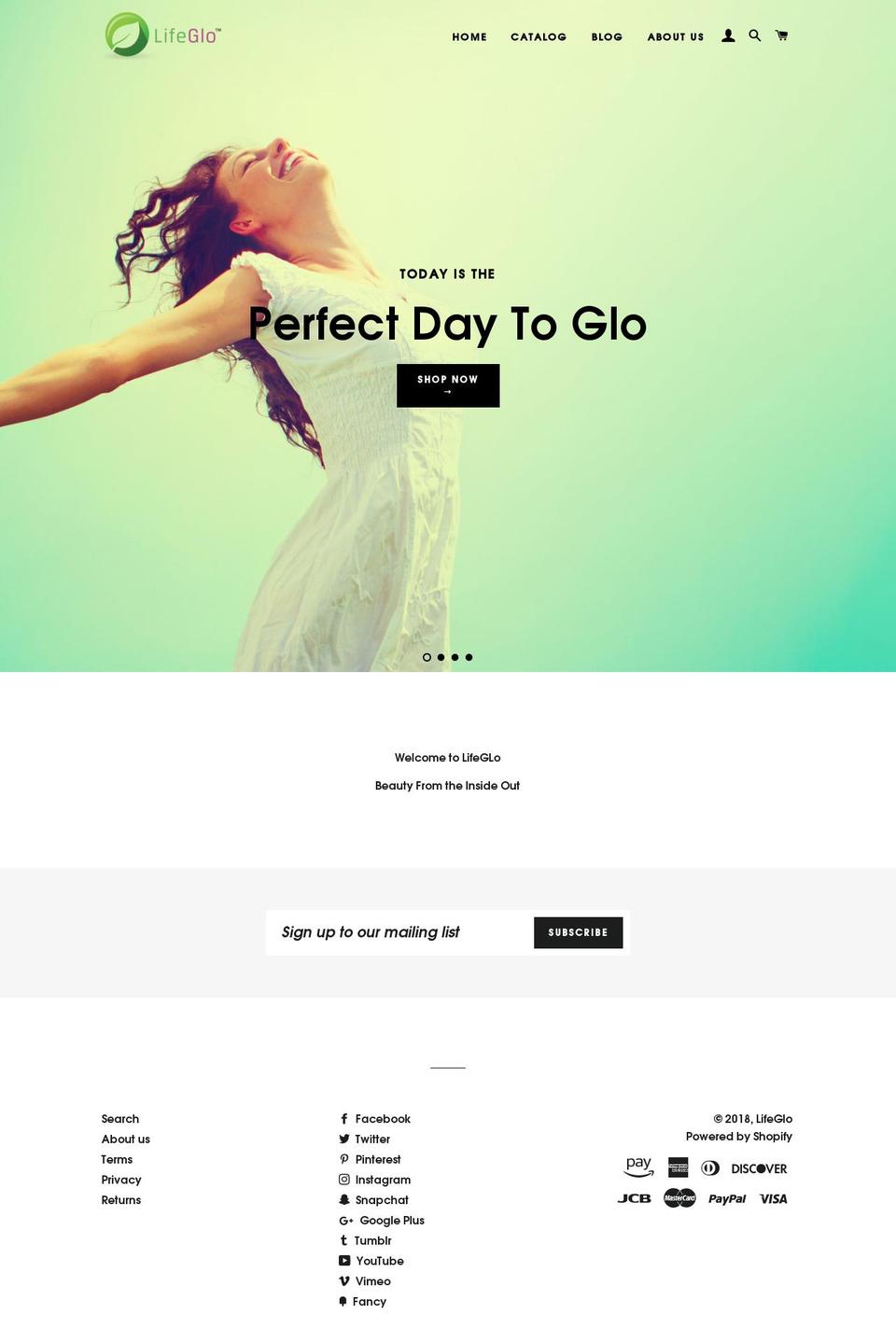 life-glo.com — Shopify storefront screenshot