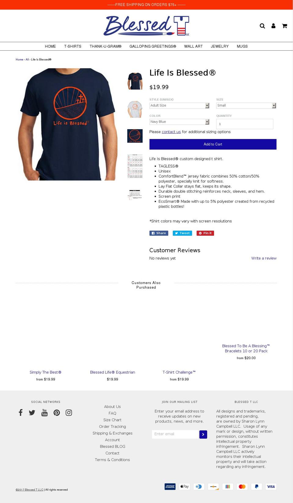life-is-blessed.com — Shopify storefront screenshot