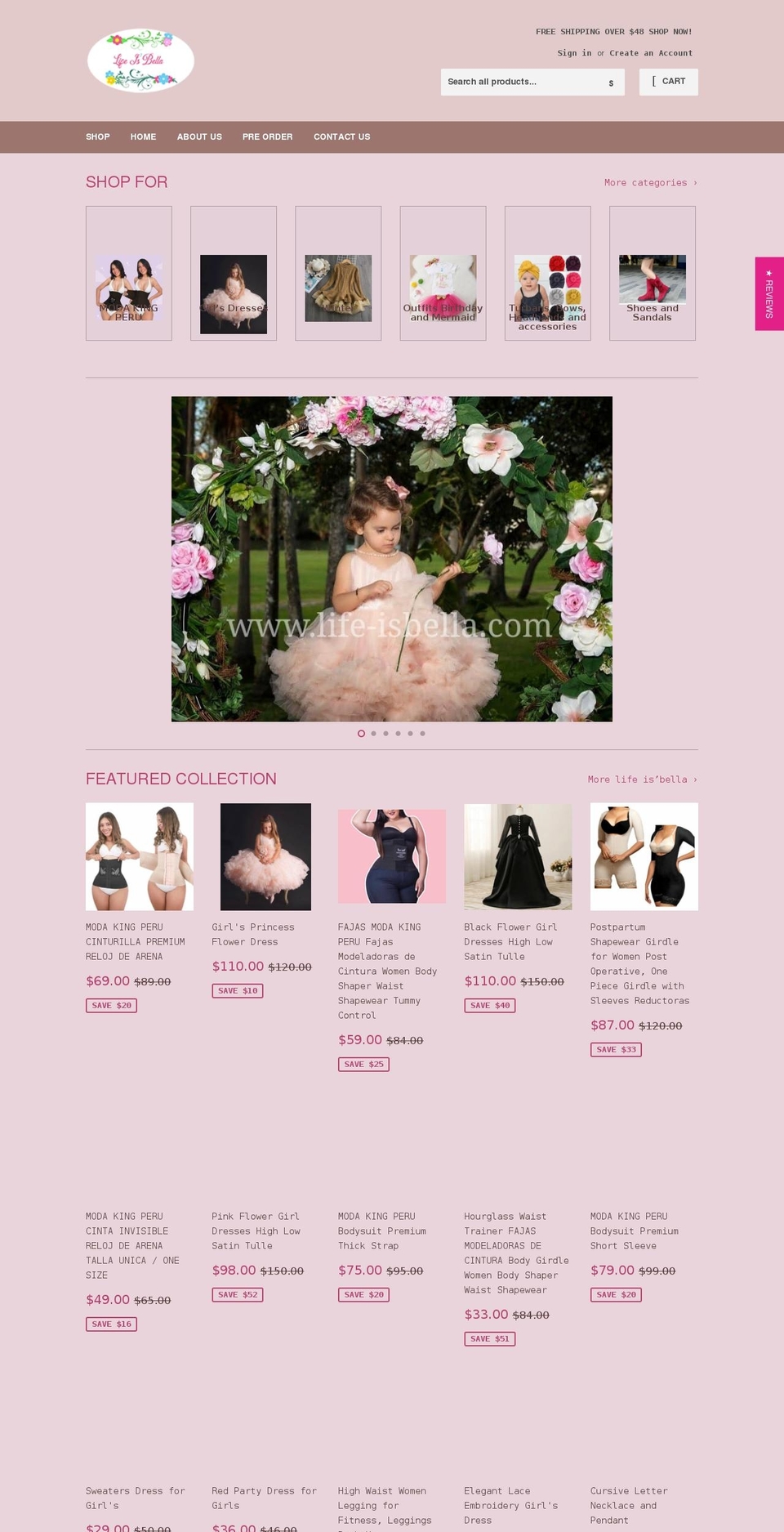 life-isbella.com shopify website screenshot