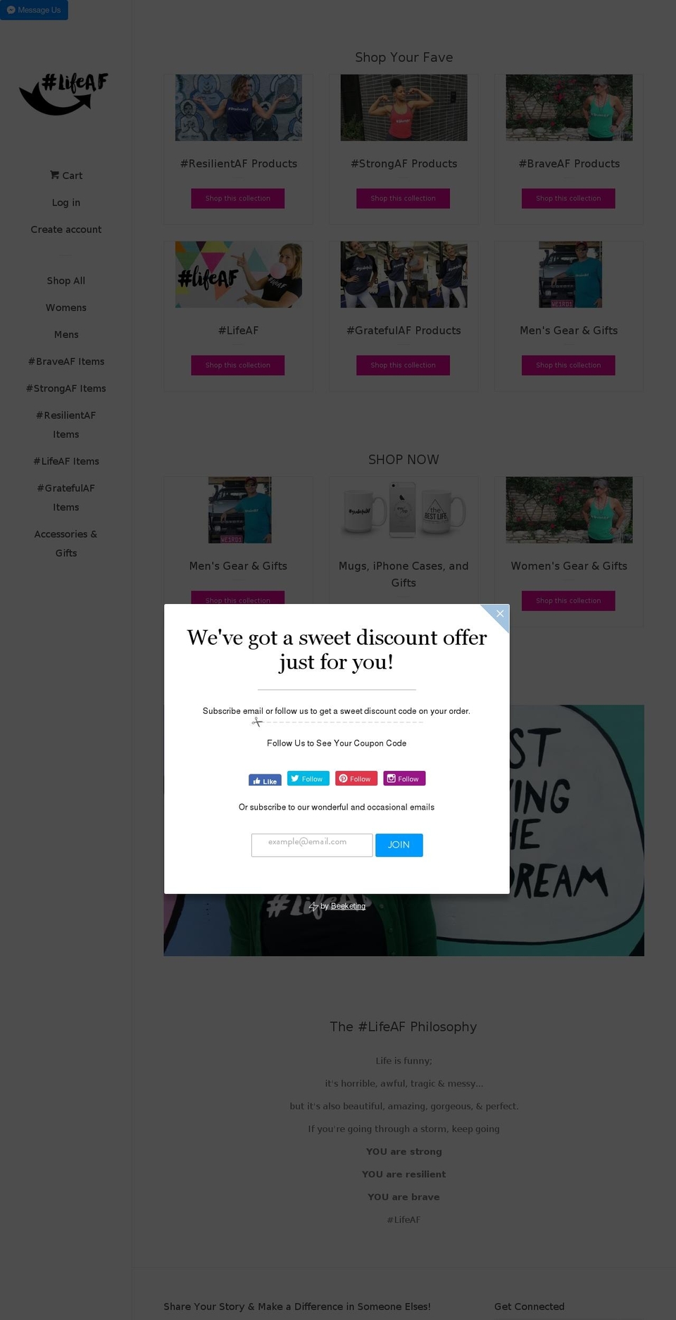 lifeaf.com — Shopify storefront screenshot