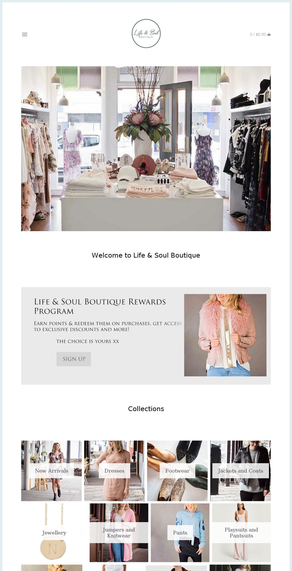 lifeandsoulboutique.com shopify website screenshot