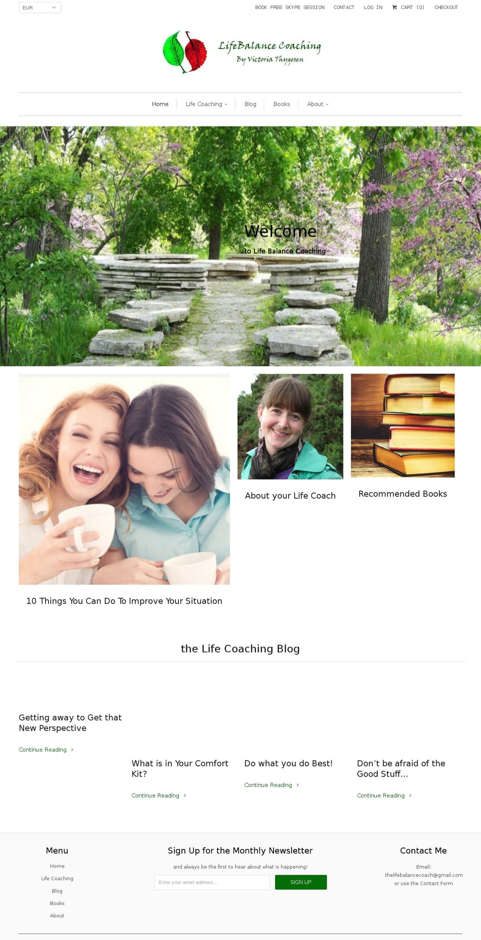 lifebalancecoaching.ie shopify website screenshot