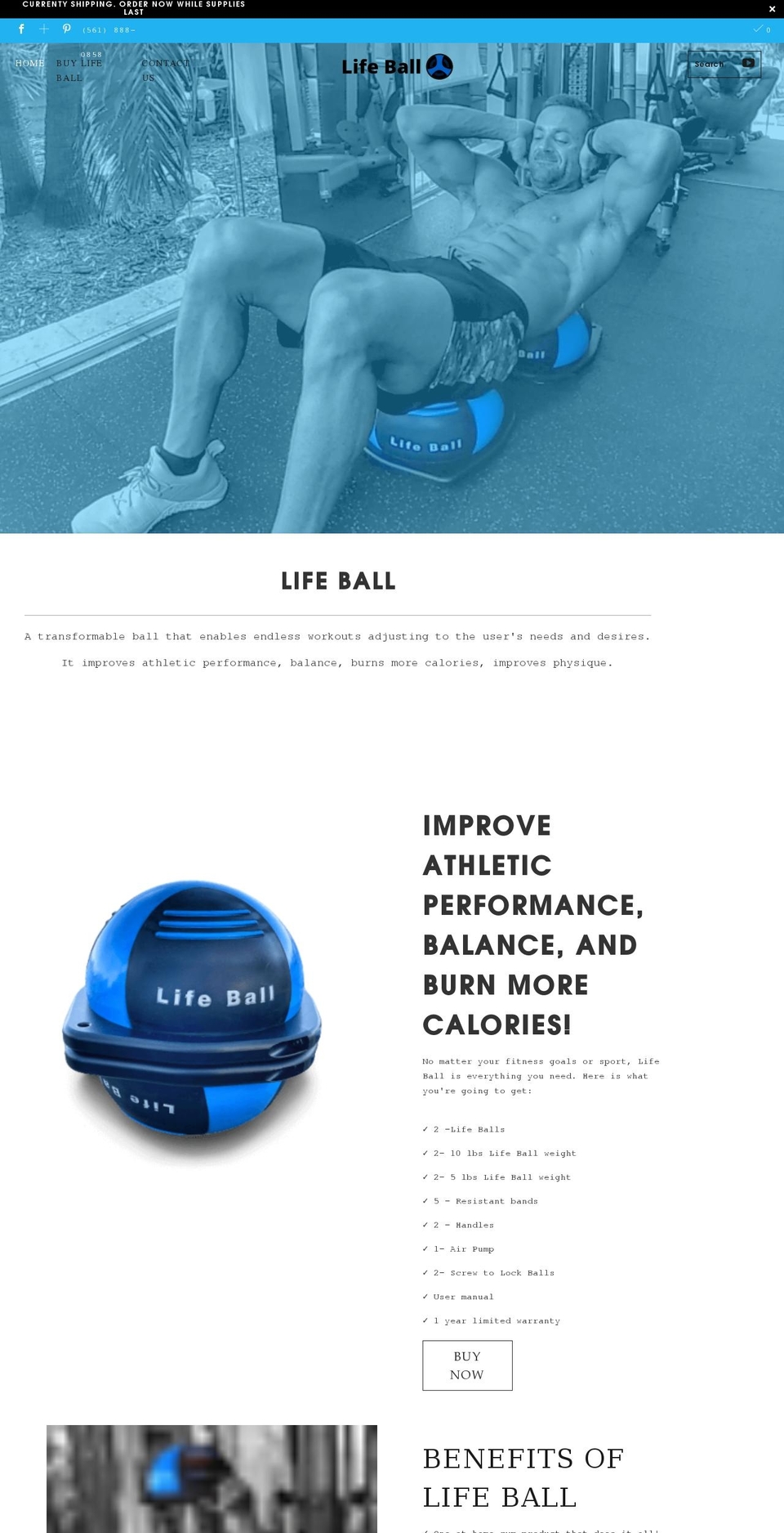 lifeballfitness.com shopify website screenshot