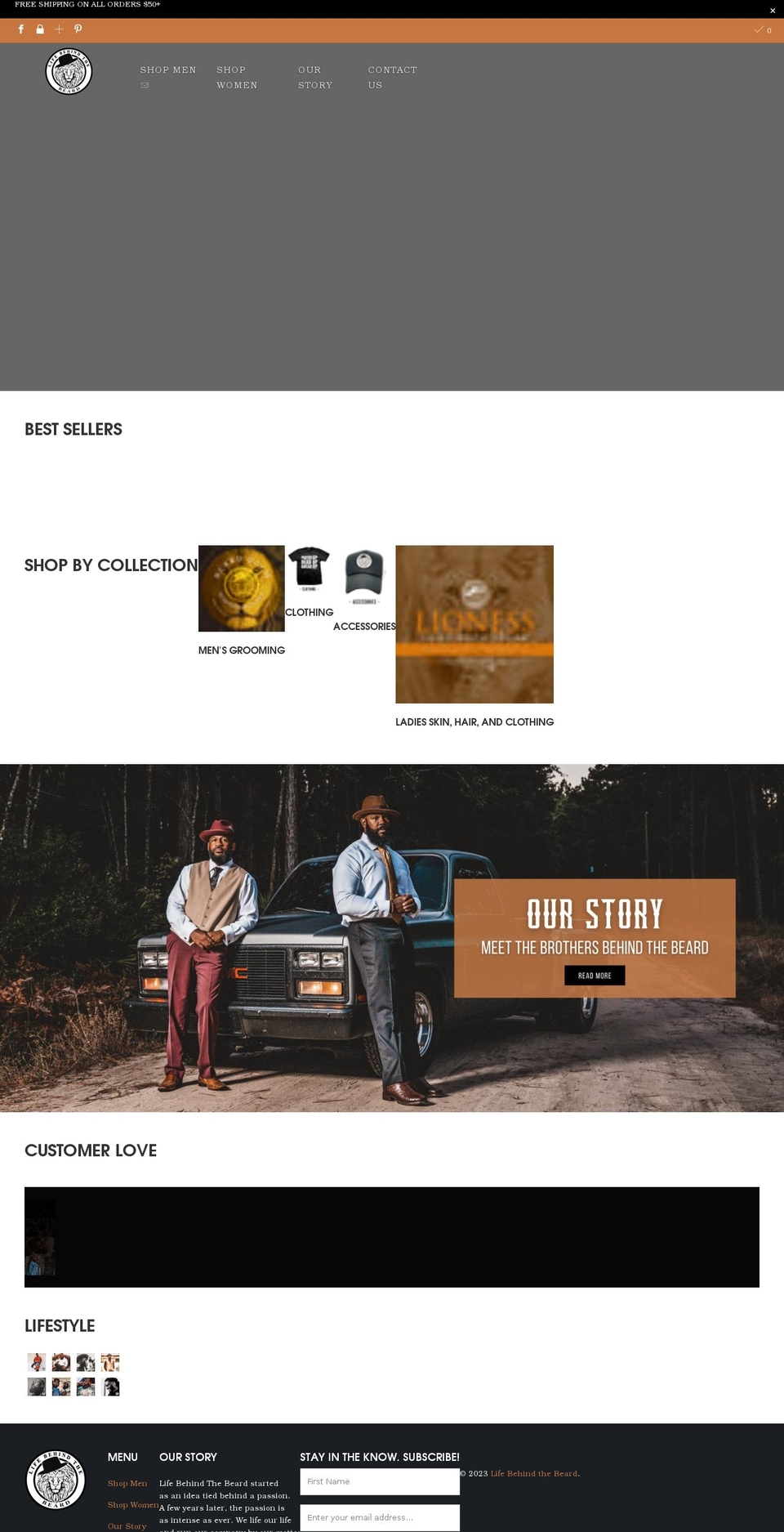 lifebehindthebeard.co shopify website screenshot