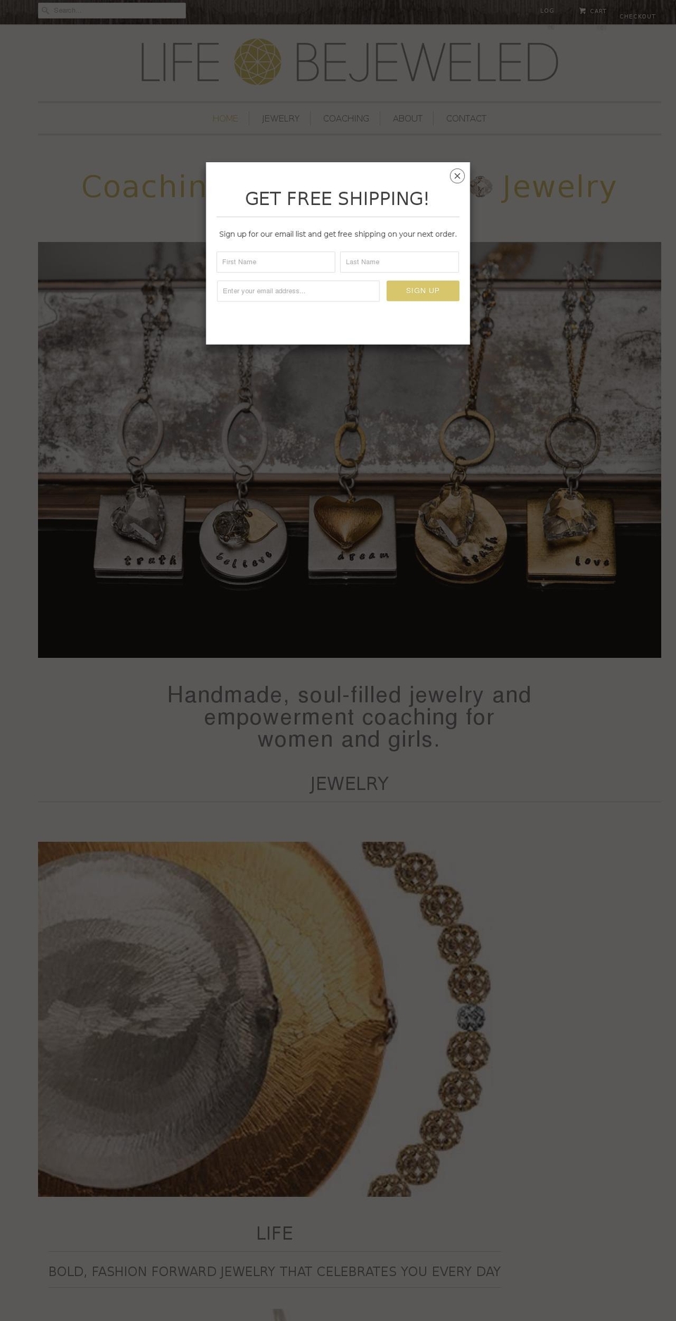 lifebejeweled.com shopify website screenshot
