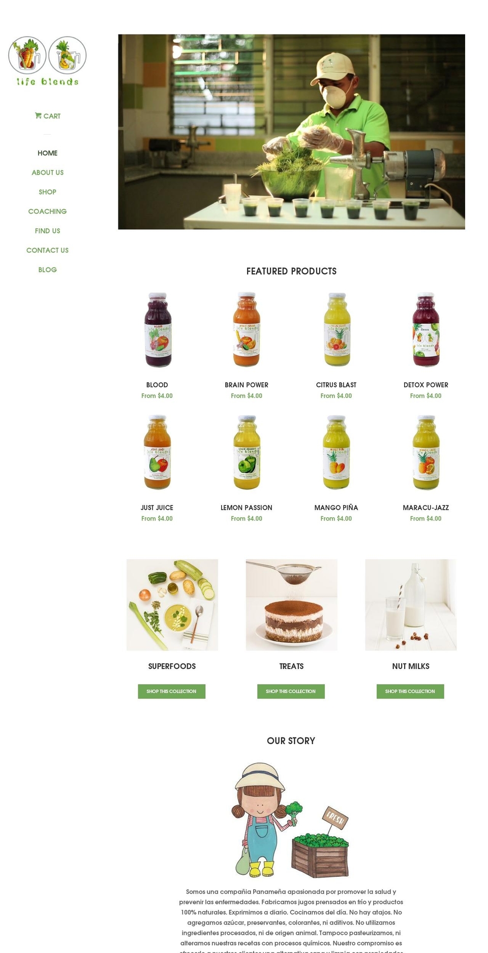 lifeblends.net shopify website screenshot