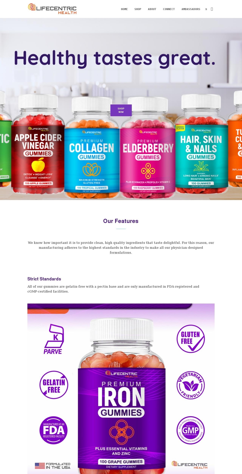 lifecentrichealth.com shopify website screenshot