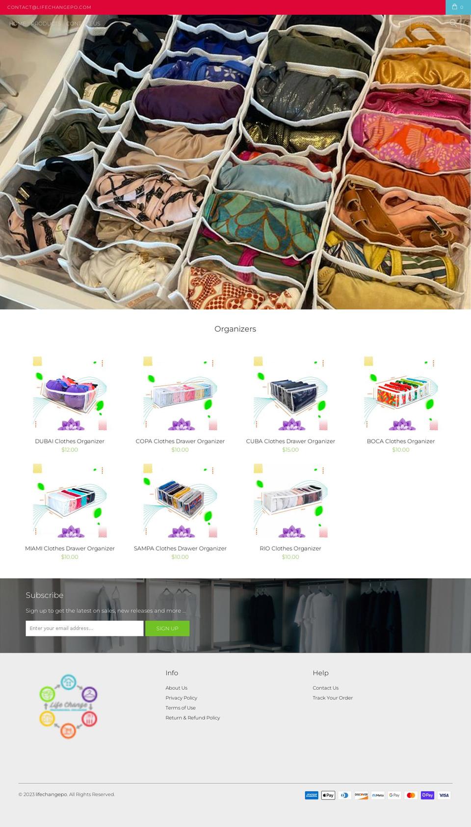 lifechangepo.com shopify website screenshot