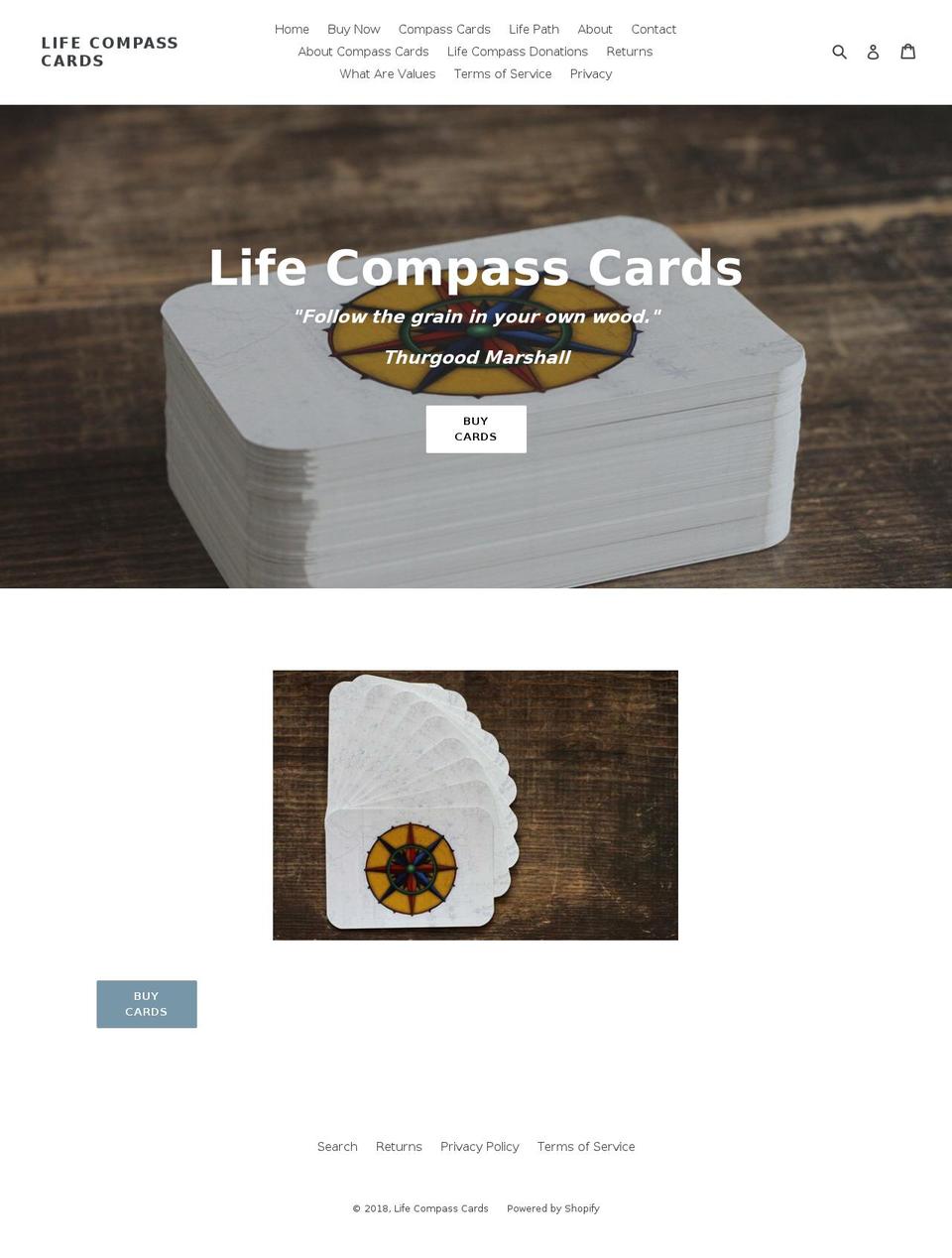 lifecompasscards.com shopify website screenshot