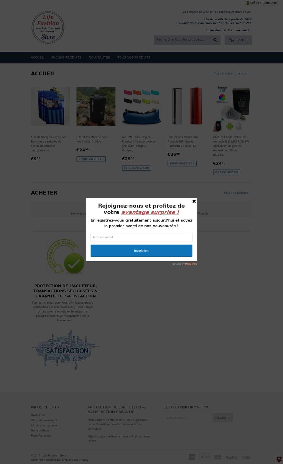 lifefashionstore.com shopify website screenshot