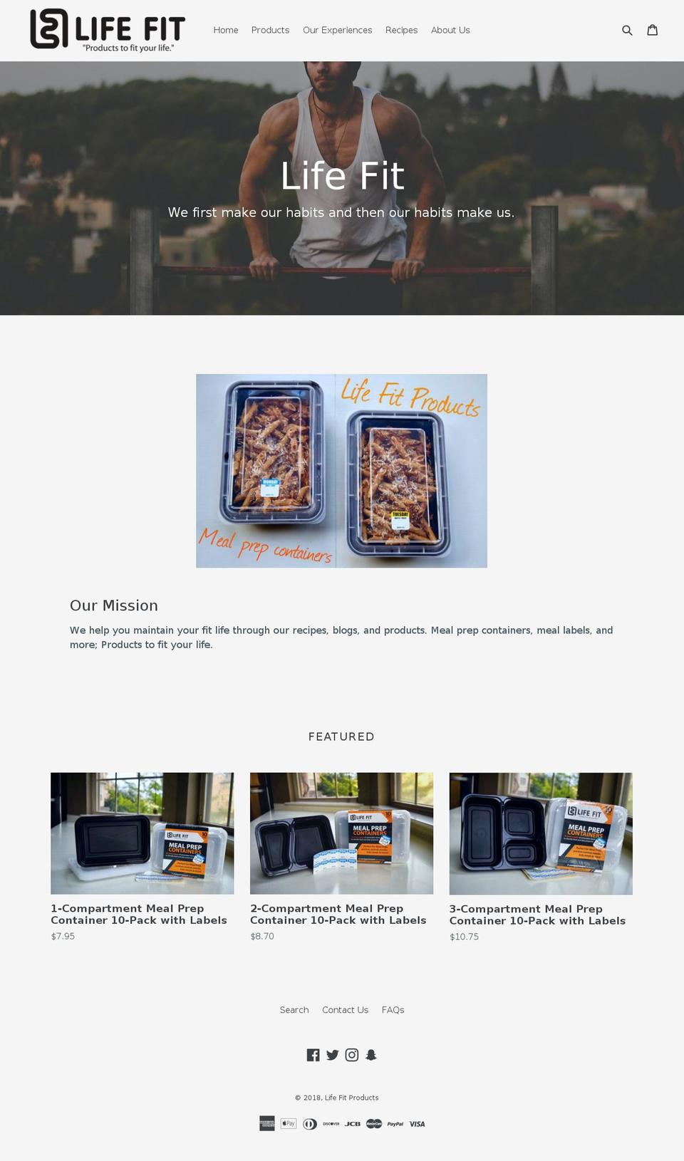 lifefitproducts.com — Shopify storefront screenshot