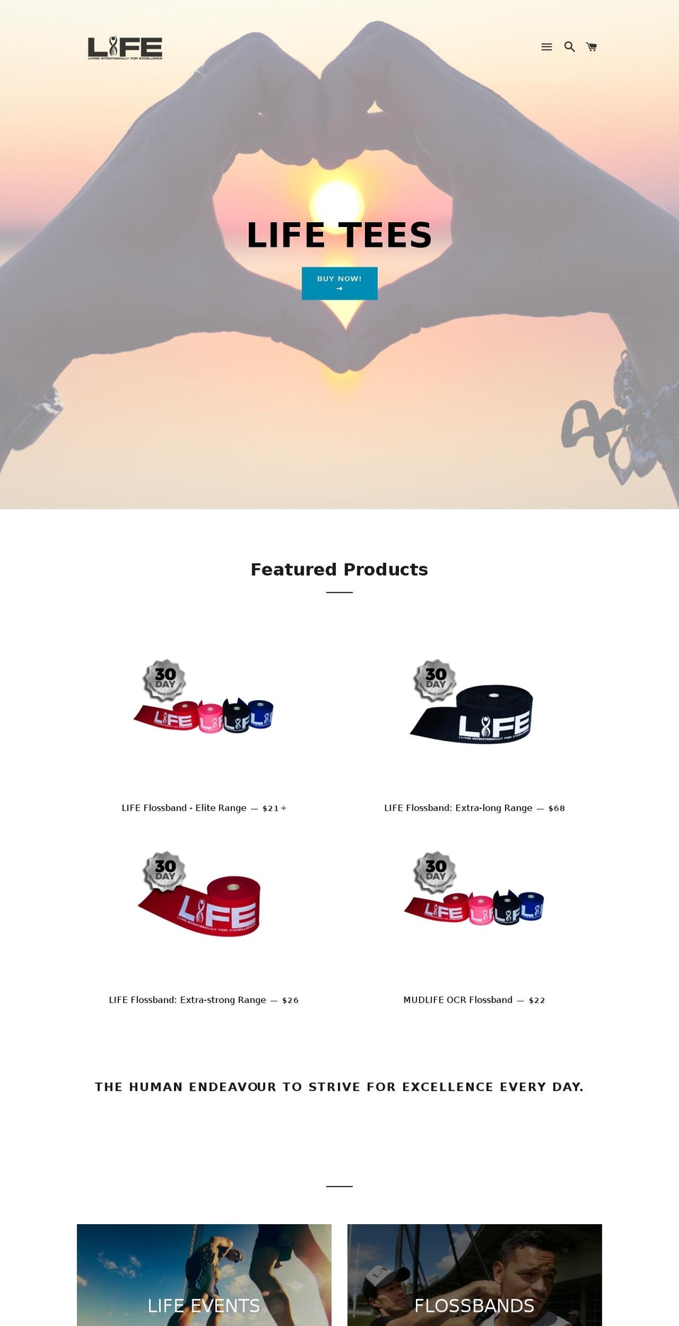lifeflossbands.com shopify website screenshot