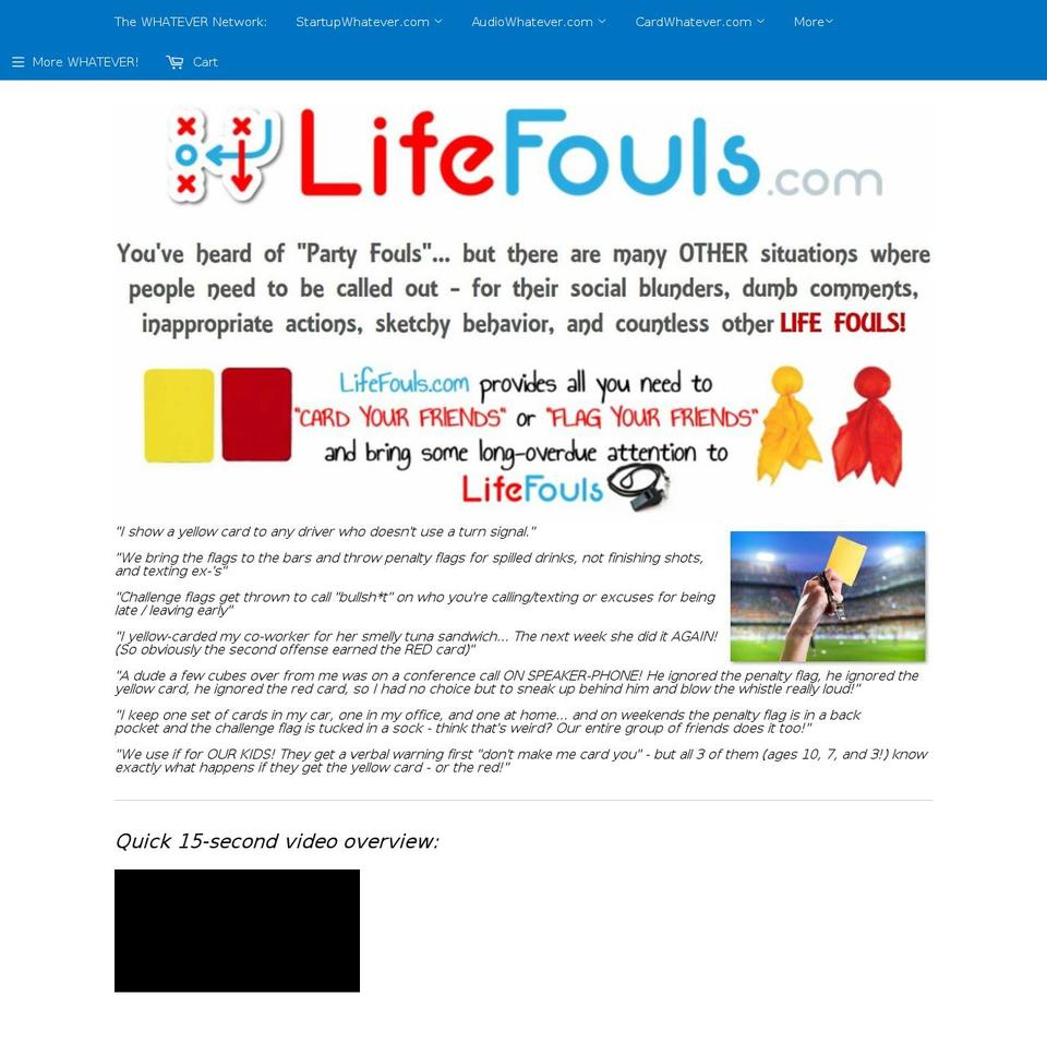 lifefoul.com — Shopify storefront screenshot