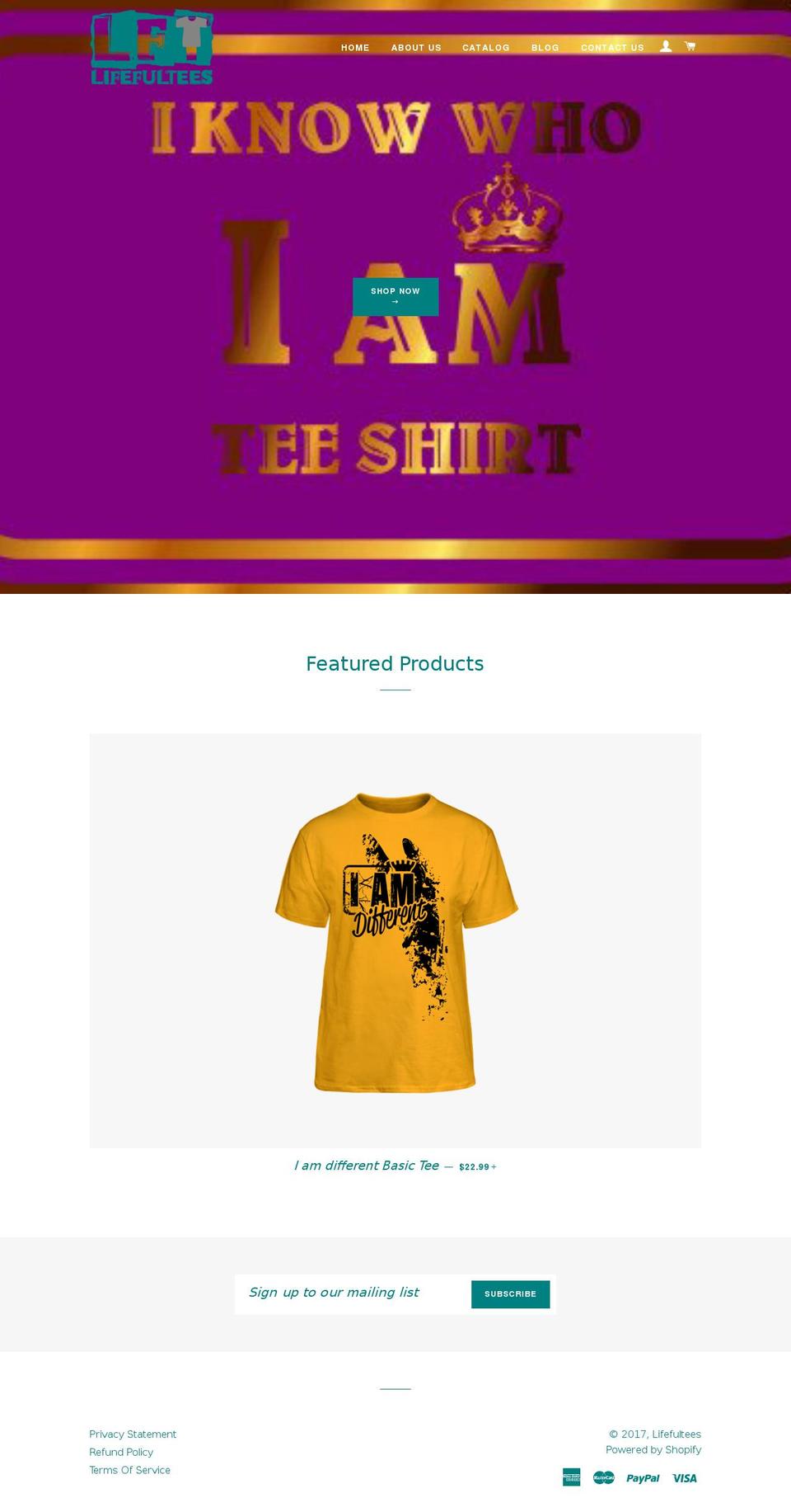 lifefultees.com shopify website screenshot