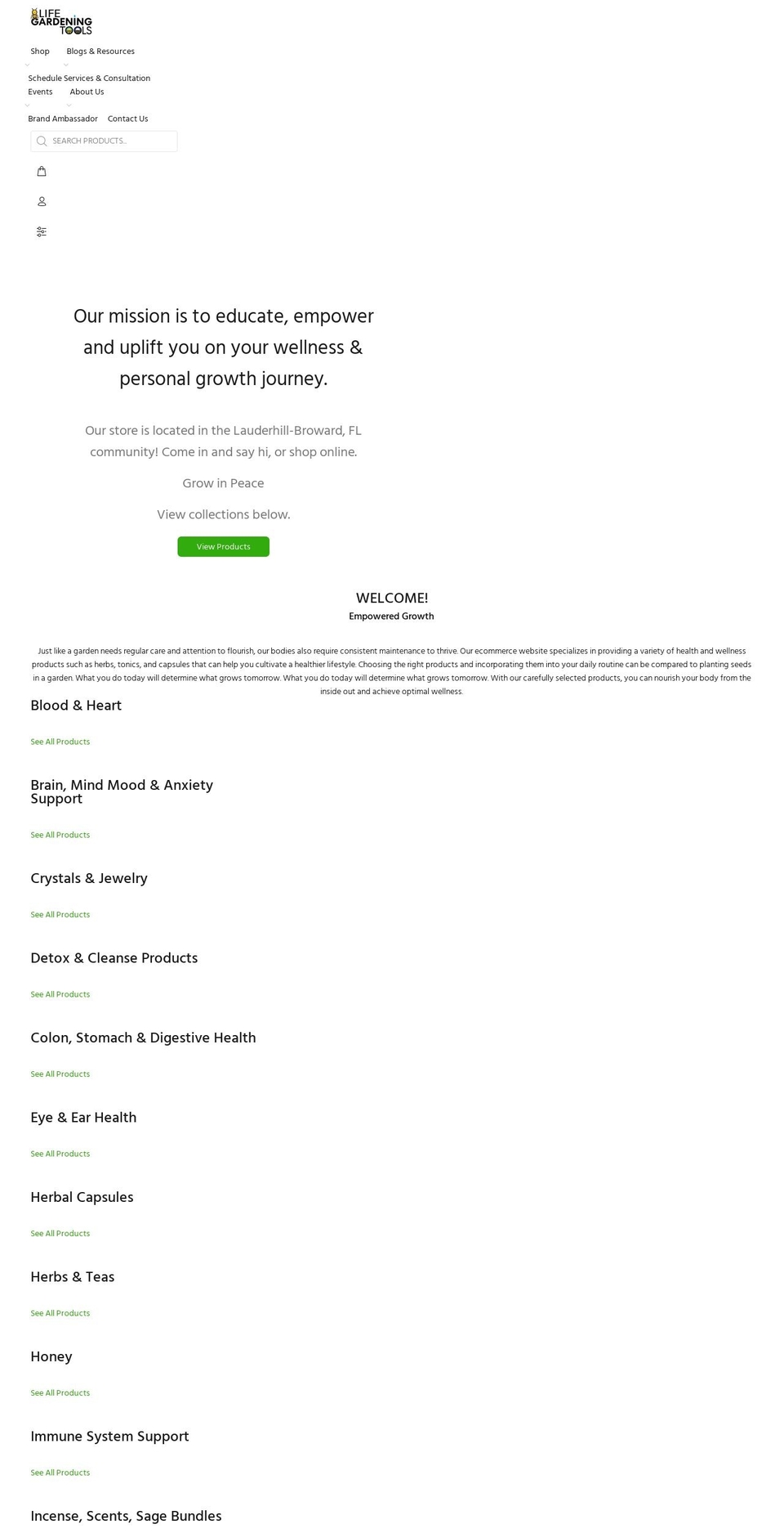 lifegardeningtools.com — Shopify storefront screenshot