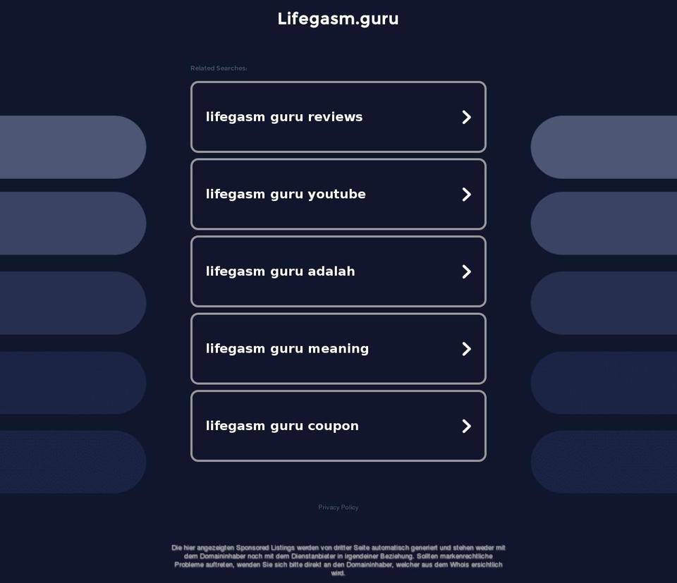 lifegasm.guru shopify website screenshot