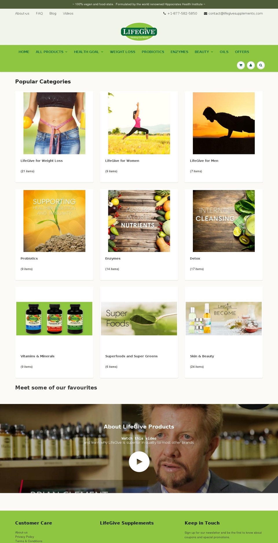 lifegivesupplements.com — Shopify storefront screenshot