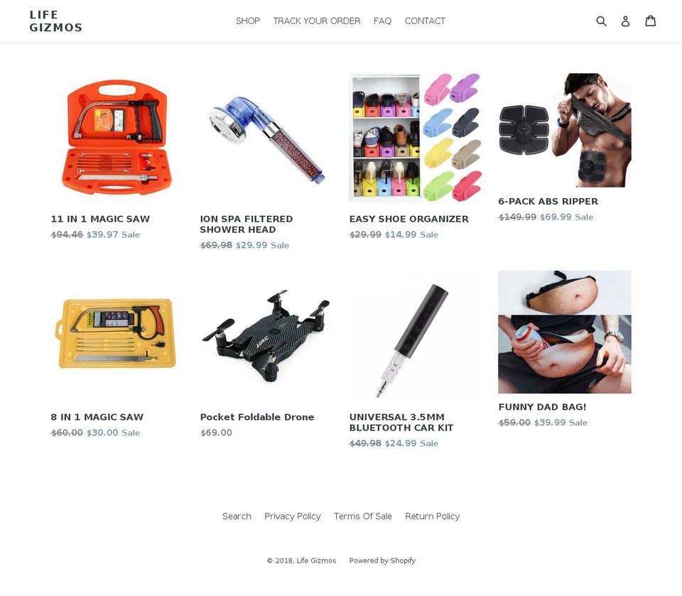 lifegizmos.com — Shopify storefront screenshot