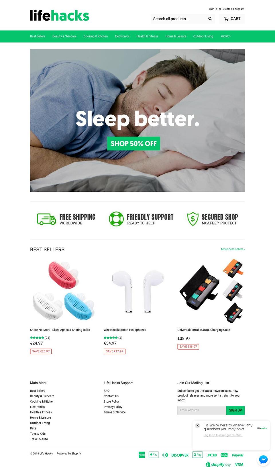 lifehacksco.com — Shopify storefront screenshot
