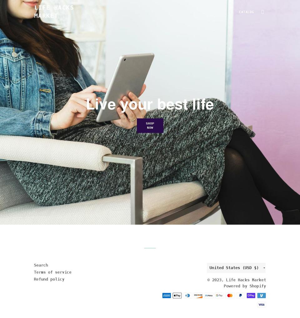 lifehacksmarket.com shopify website screenshot