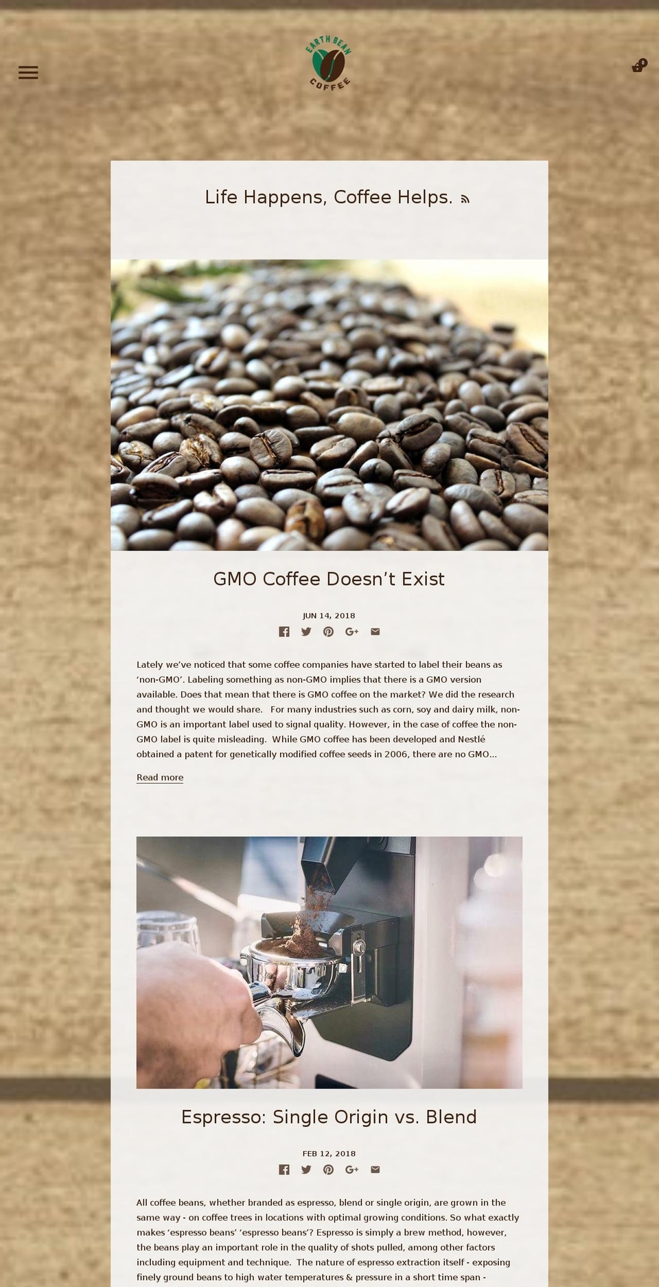 lifehappenscoffeehelpsblog.com — Shopify storefront screenshot