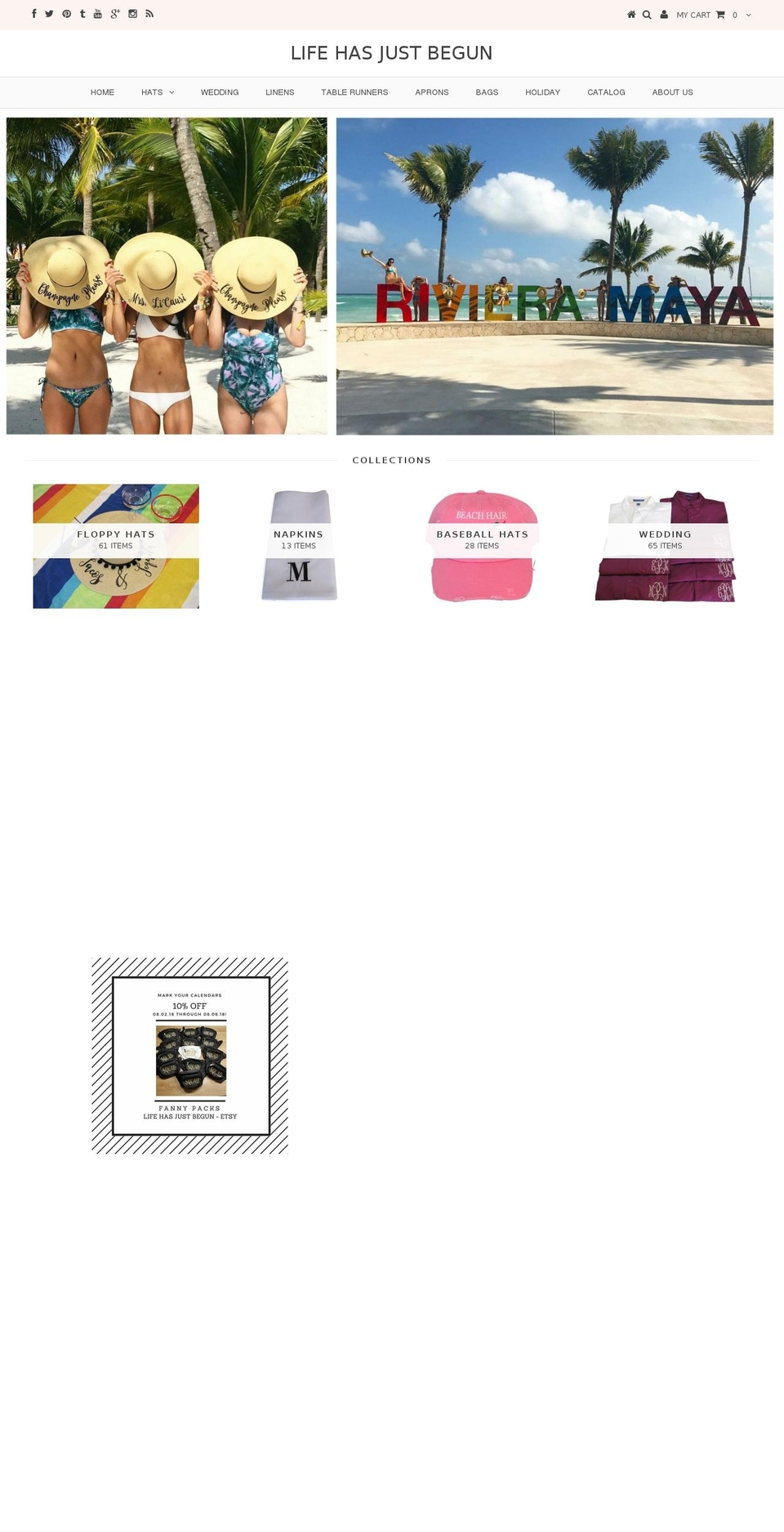 lifehasjustbegun.com — Shopify storefront screenshot