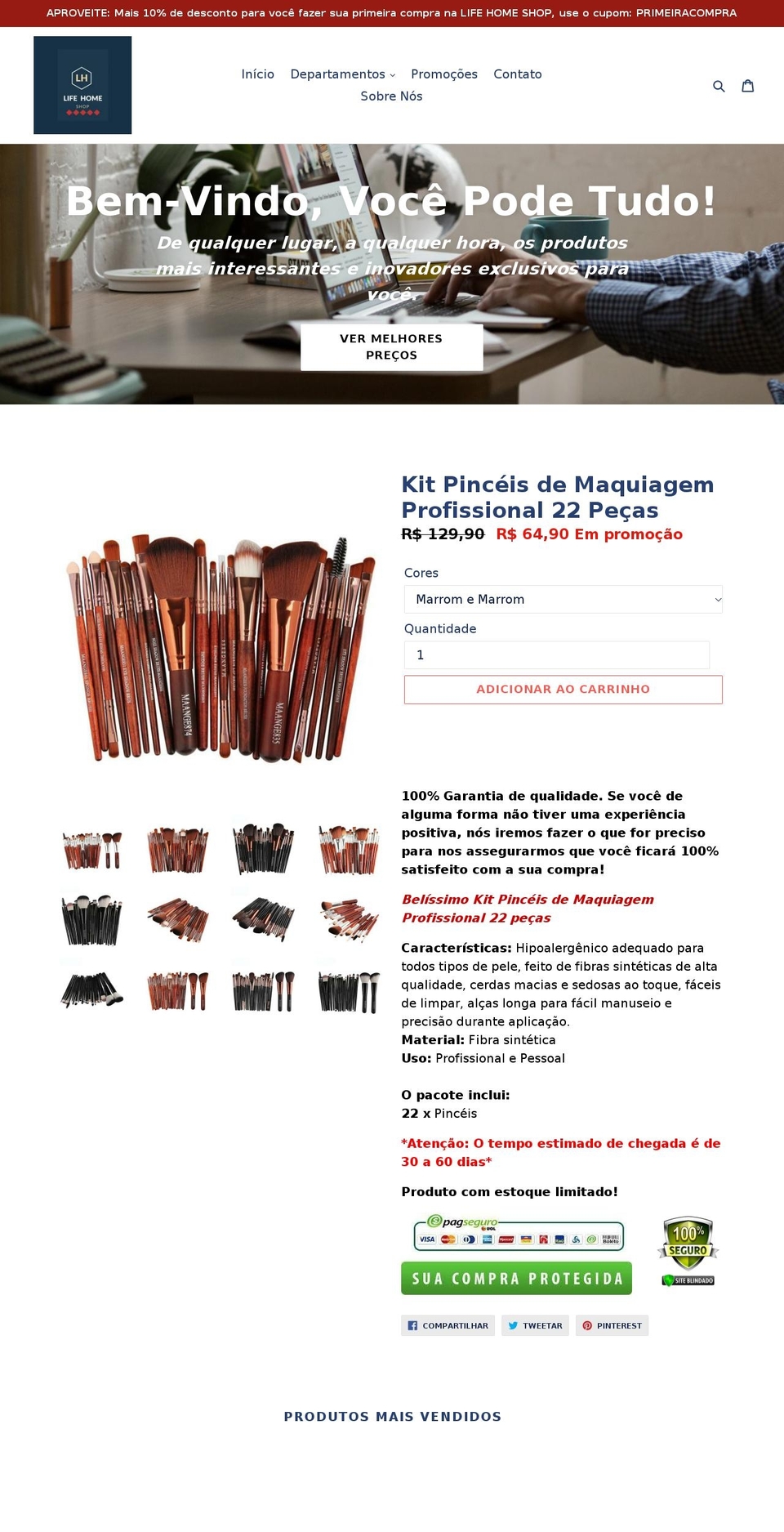 lifehomeshop.com — Shopify storefront screenshot