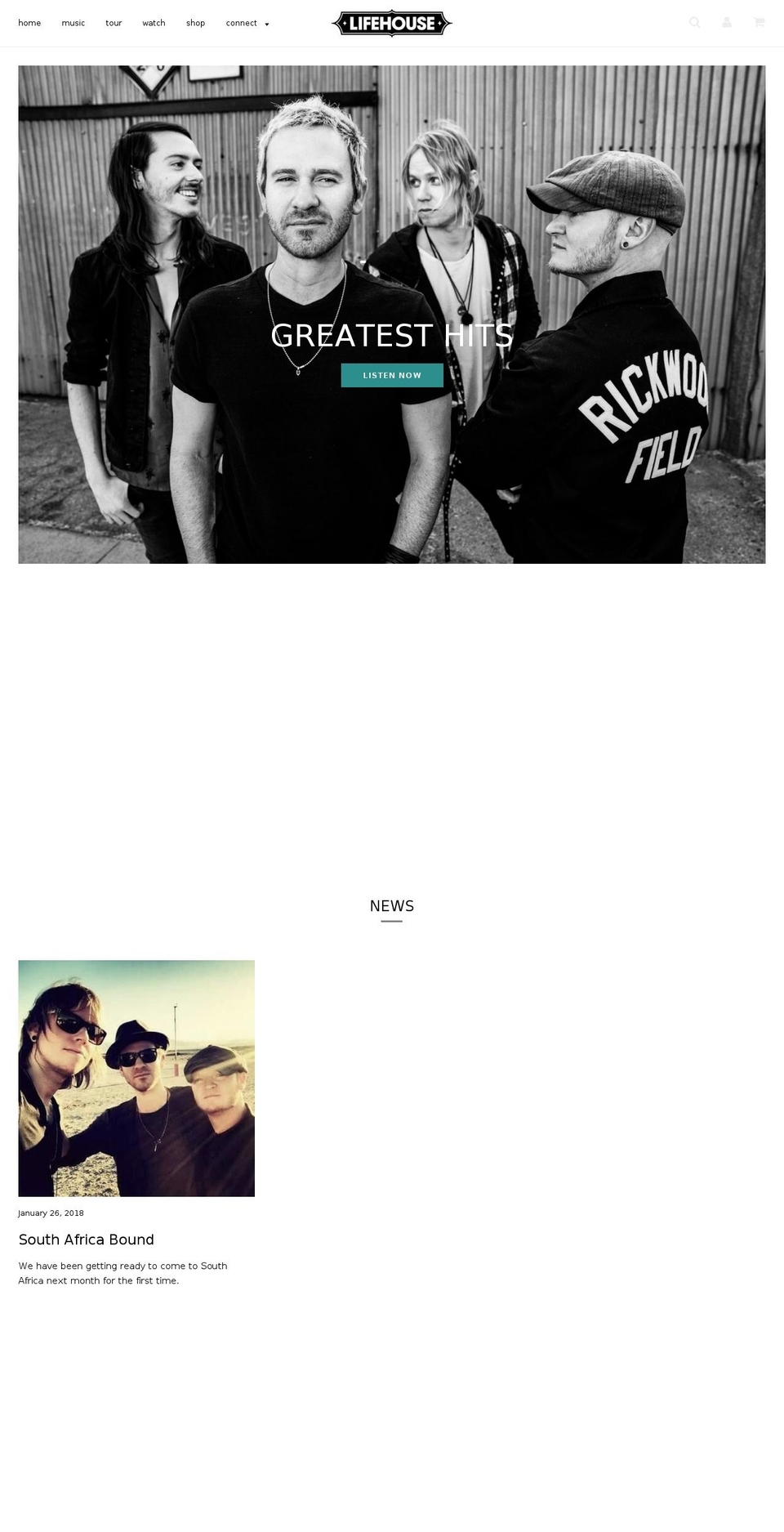 lifehousemusic.com — Shopify storefront screenshot