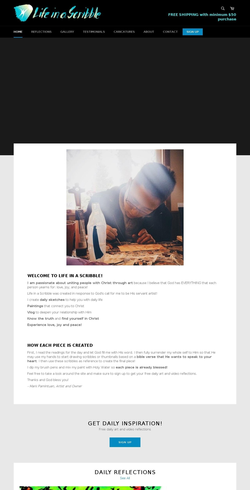 lifeinascribble.com — Shopify storefront screenshot
