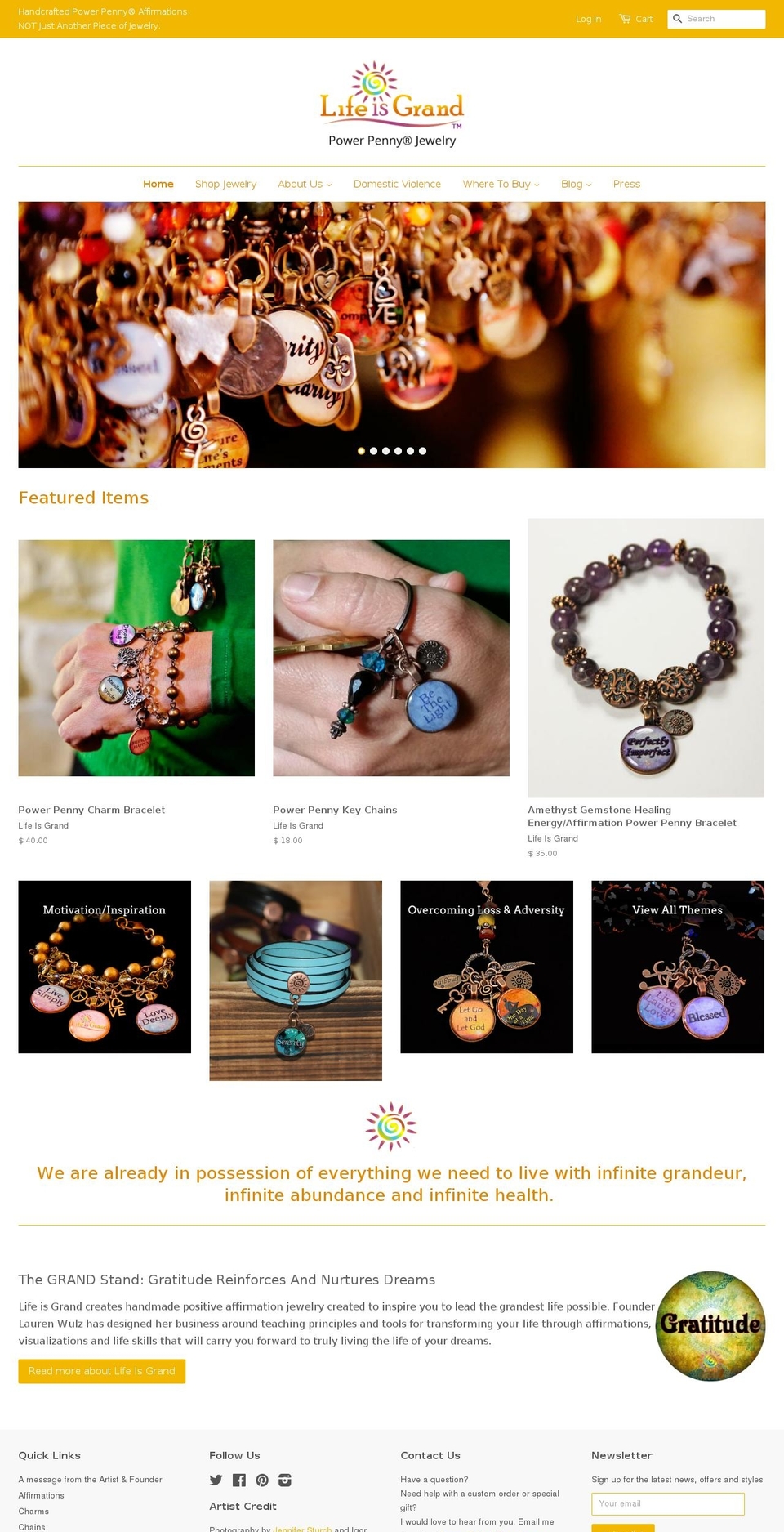 lifeisgrand.com shopify website screenshot