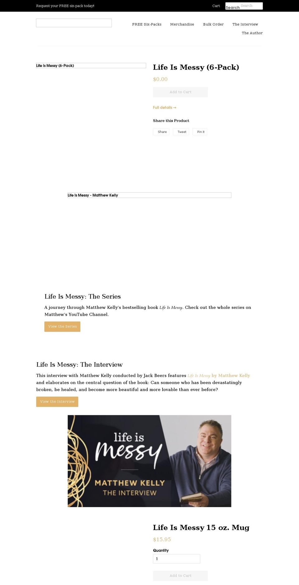 lifeismessybook.org shopify website screenshot