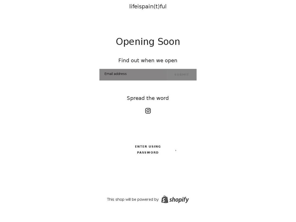 lifeispaintful.com — Shopify storefront screenshot