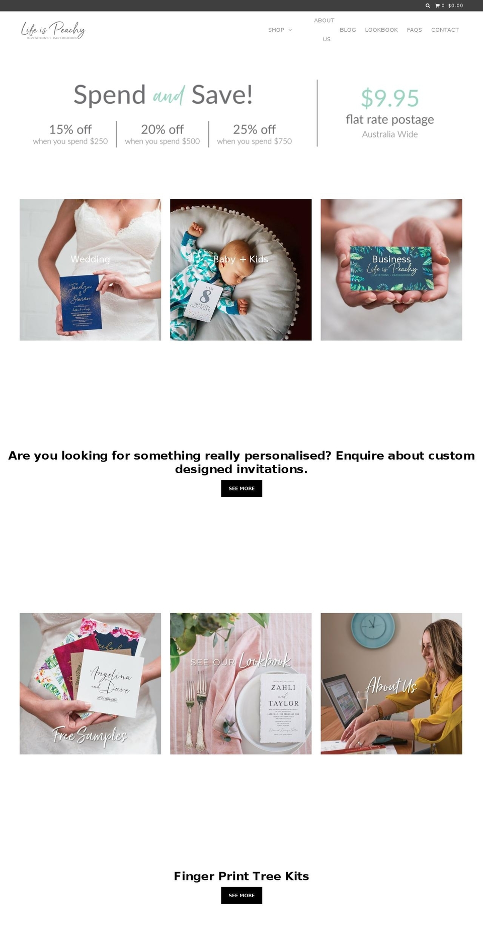 lifeispeachy.com.au shopify website screenshot