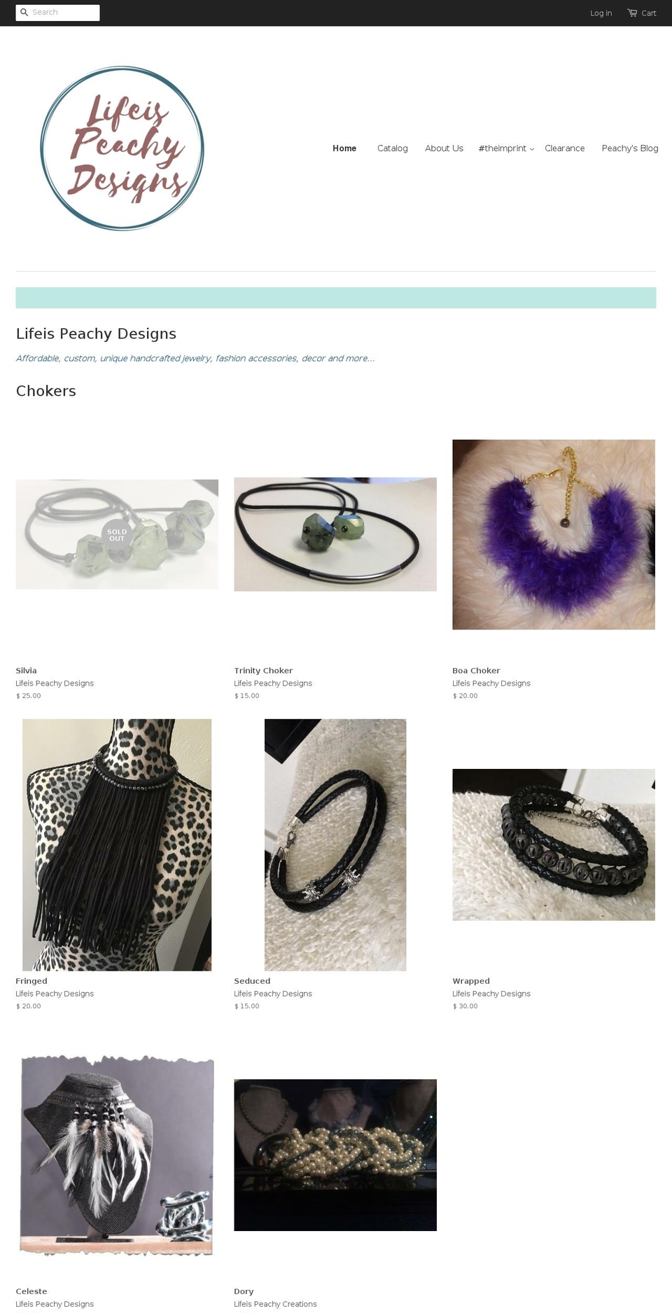 lifeispeachydesigns.com shopify website screenshot