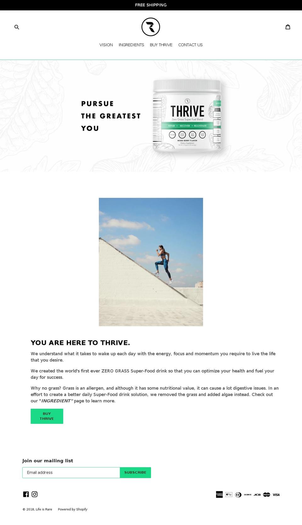 lifeisrare.com — Shopify storefront screenshot