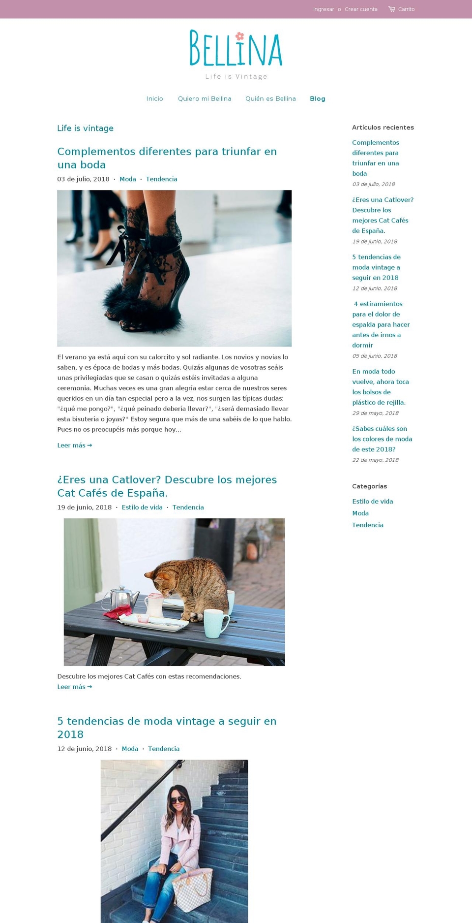 lifeisvintage.com — Shopify storefront screenshot