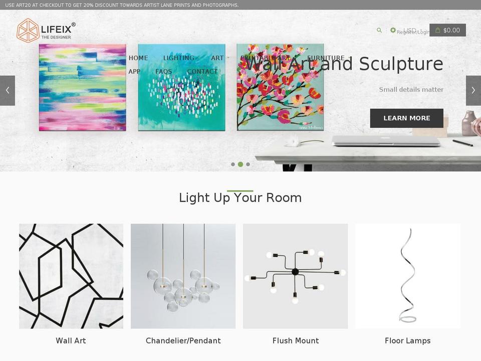 Lifeix Shopify theme site example lifeixdesign.com