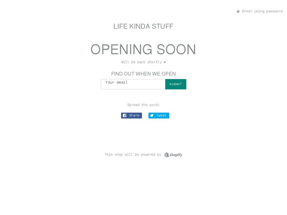 lifekindastuff.com shopify website screenshot