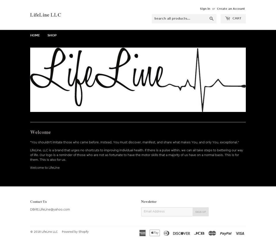 lifelinethreads.com shopify website screenshot