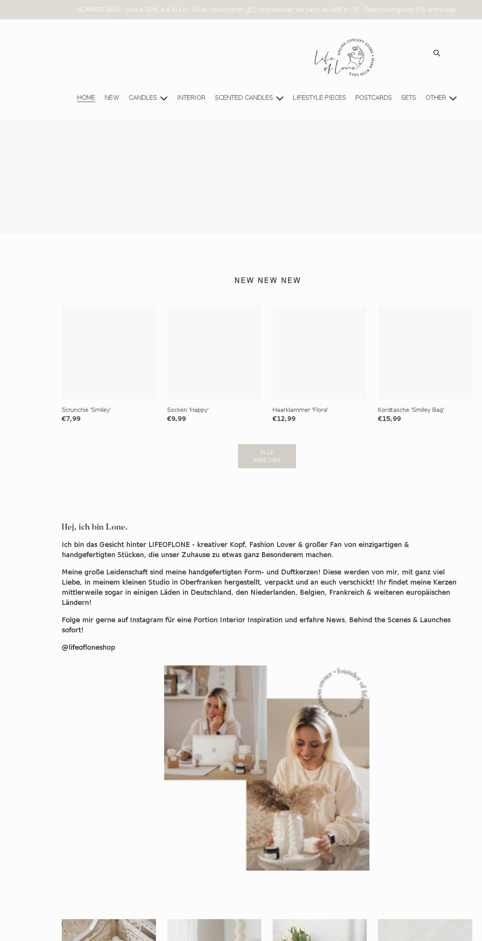 lifeoflone.de shopify website screenshot