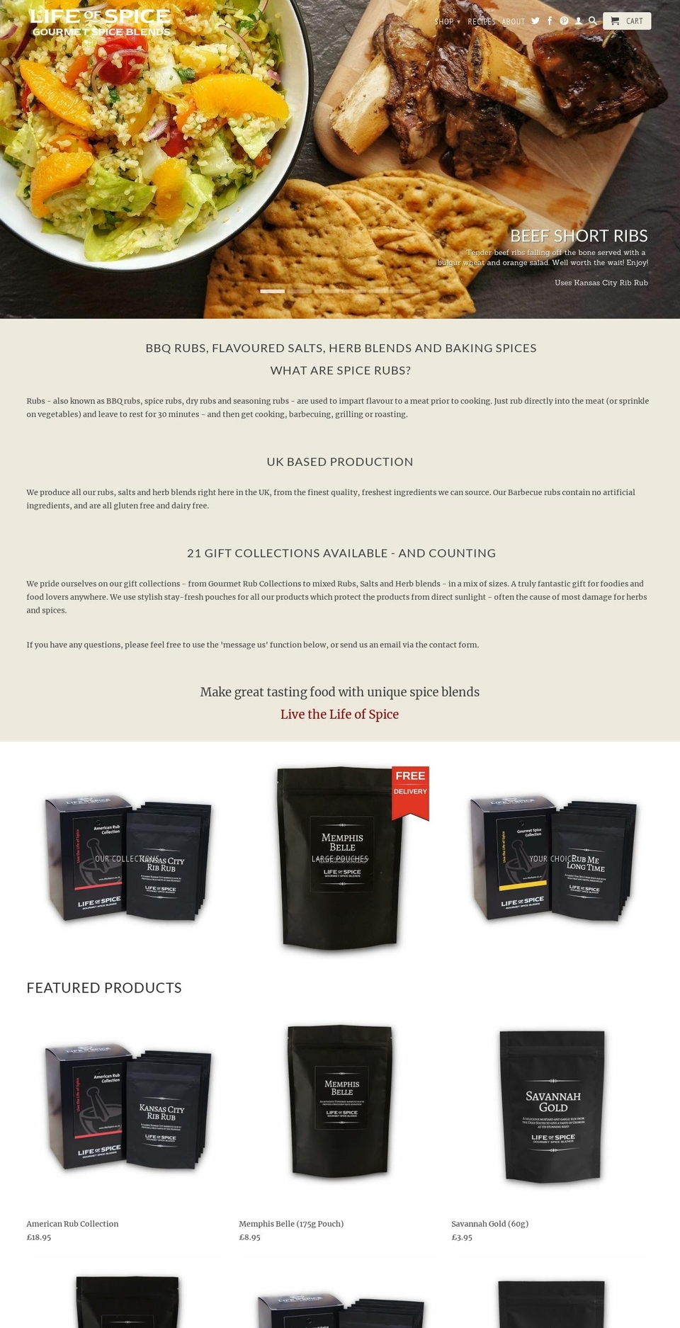 lifeofspice.co.uk shopify website screenshot