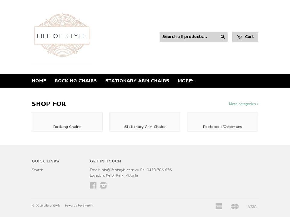 lifeofstyle.com.au shopify website screenshot