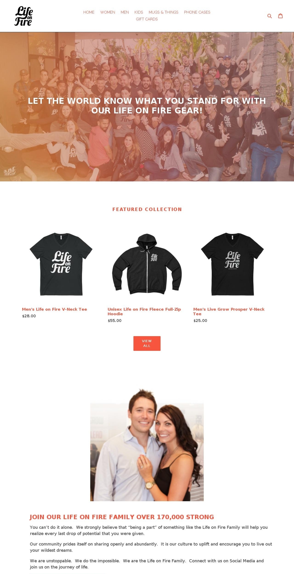 lifeonfirestore.com shopify website screenshot
