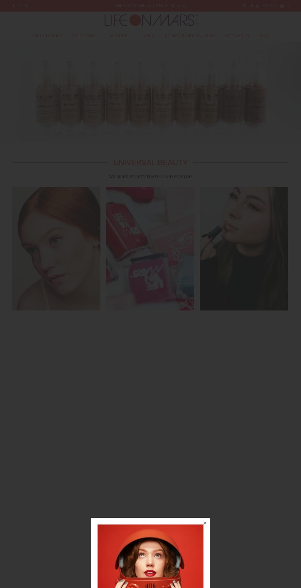 lifeonmarsbeauty.com shopify website screenshot