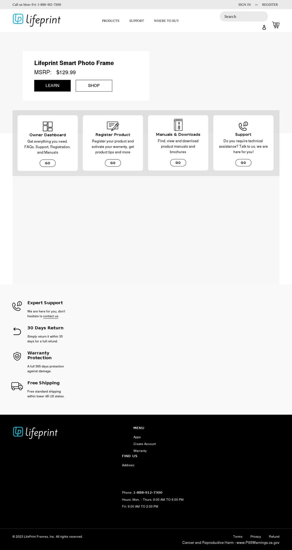 lifeprintframe.com shopify website screenshot