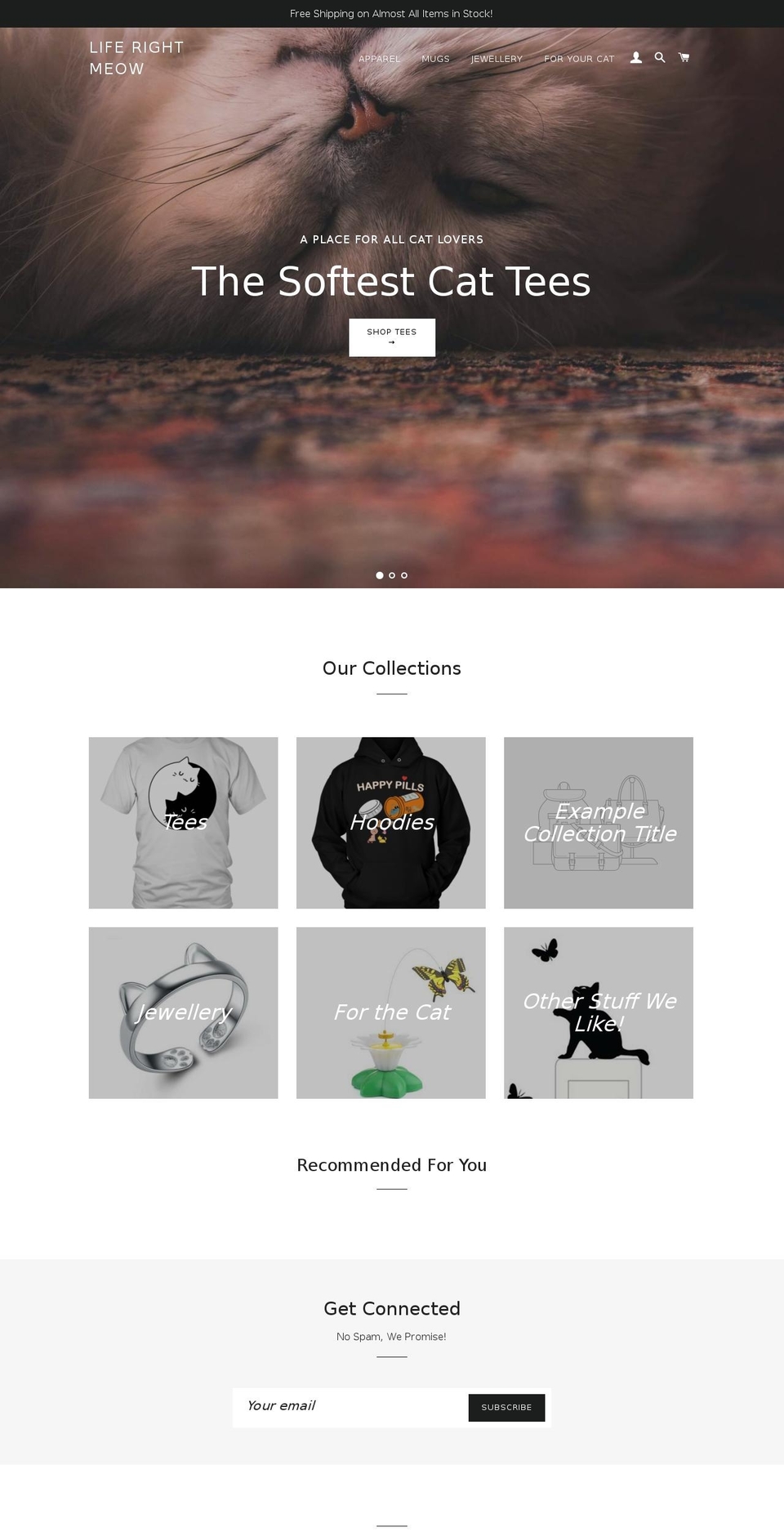 liferightmeow.com shopify website screenshot
