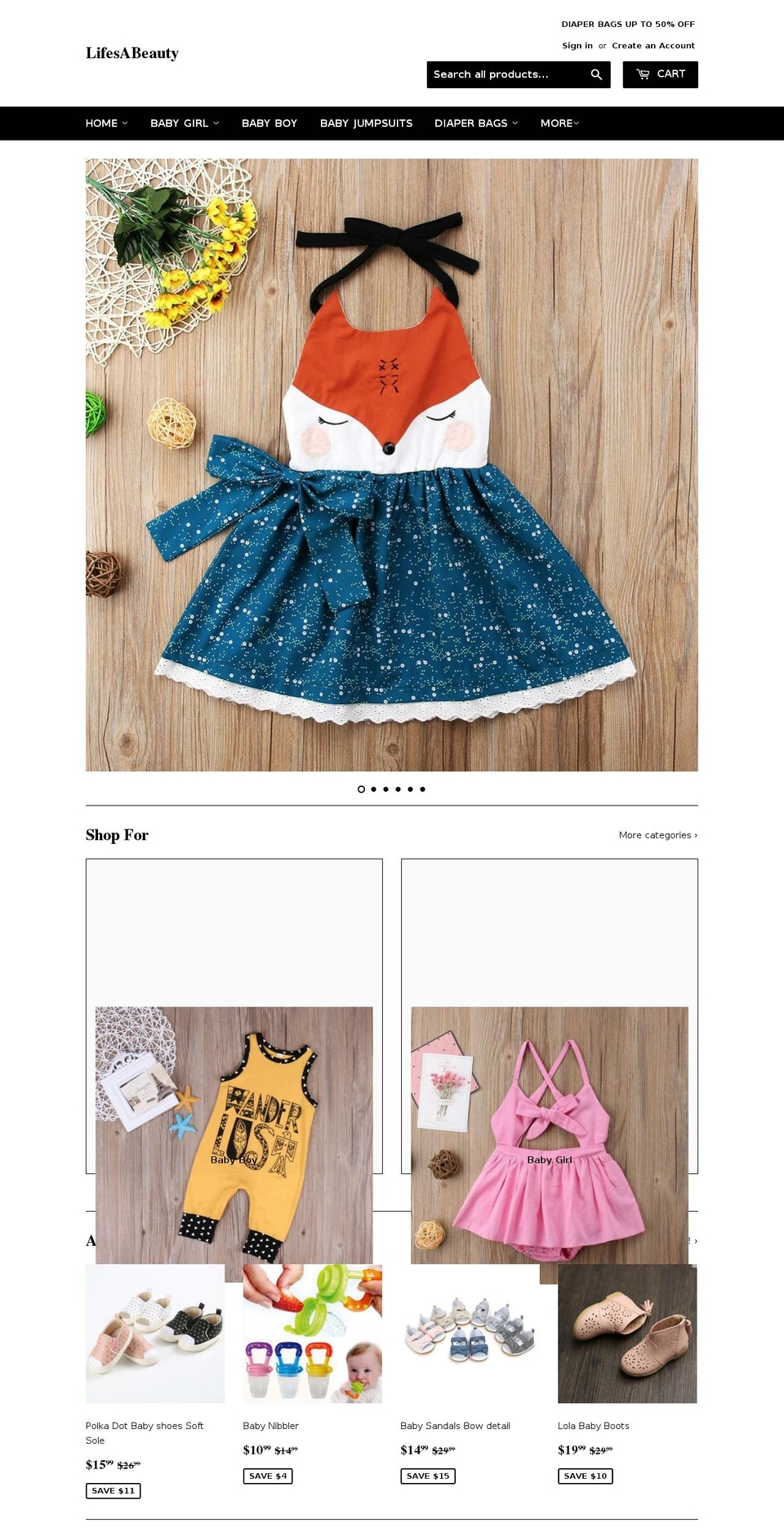 lifesabeauty.com — Shopify storefront screenshot