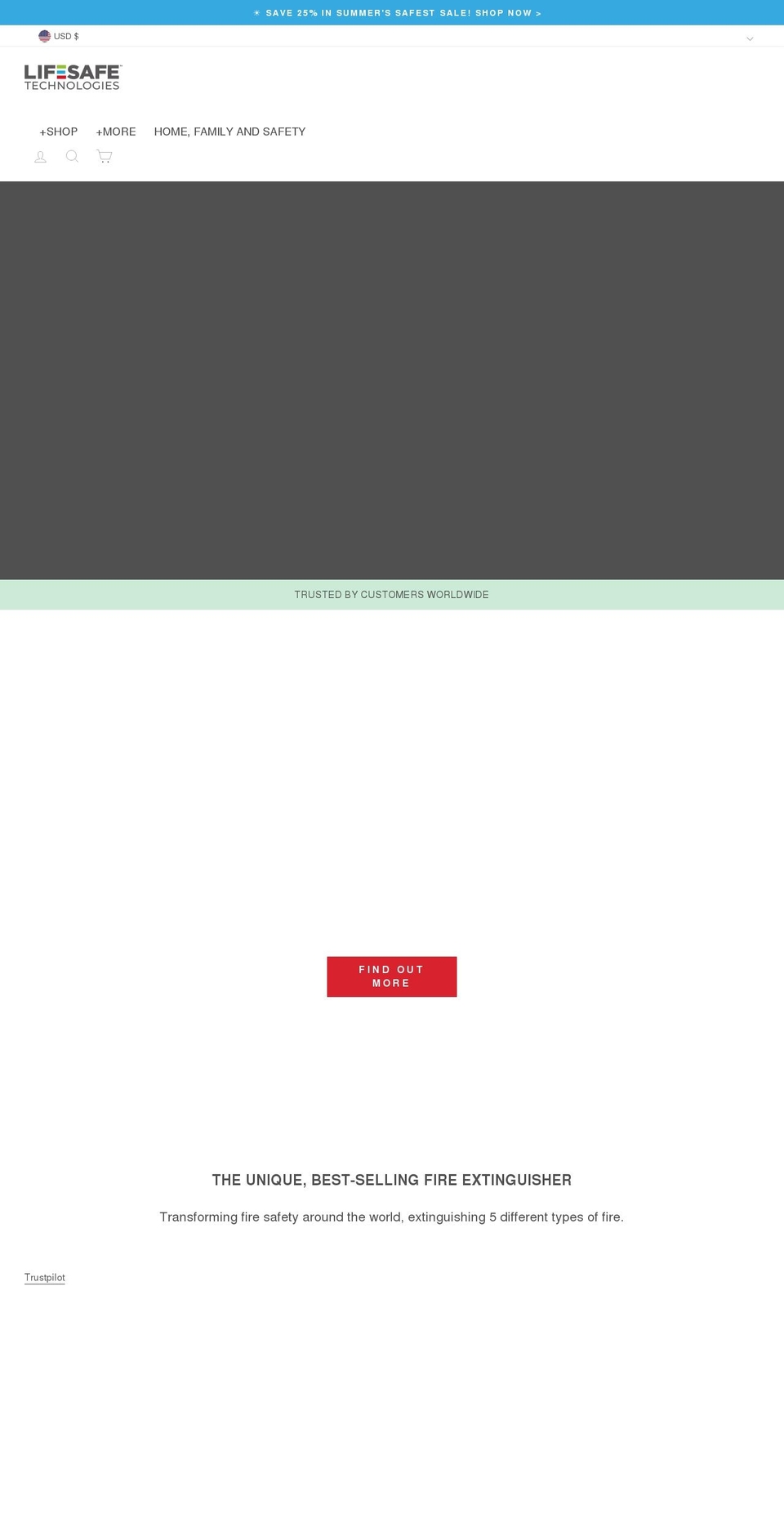 lifesafetechnologies.com shopify website screenshot
