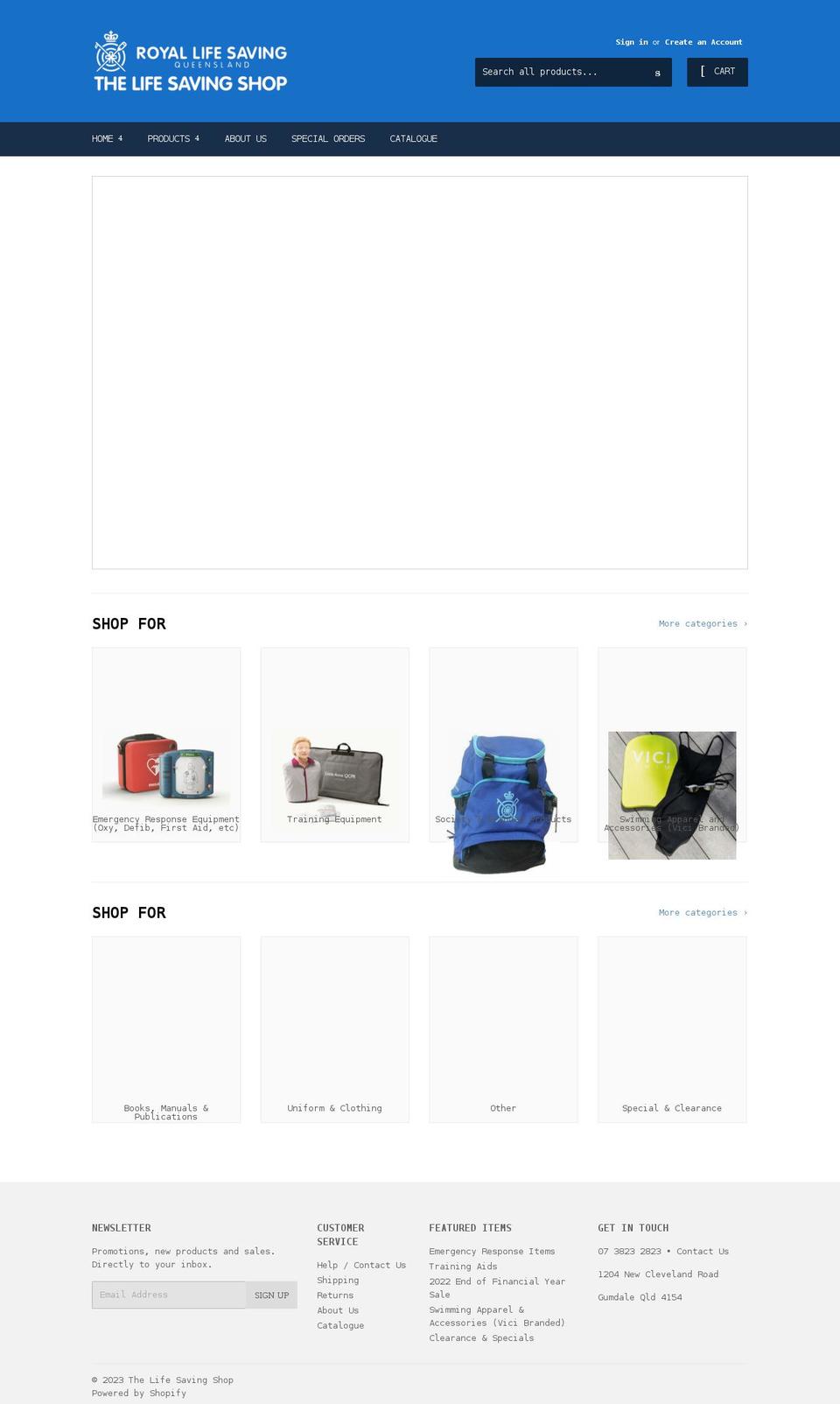 lifesavingshop.com.au shopify website screenshot